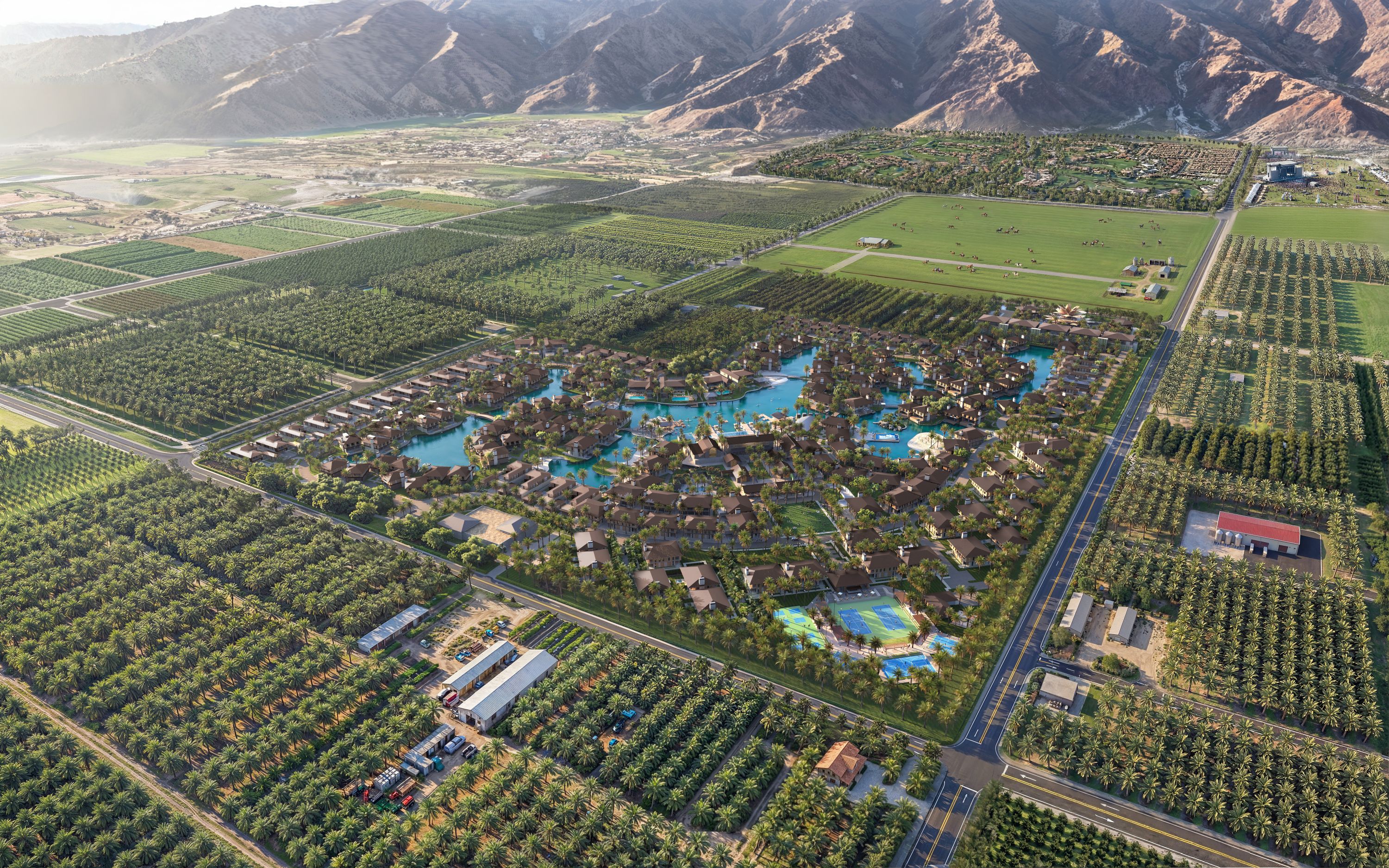 Desert landscape and resort context