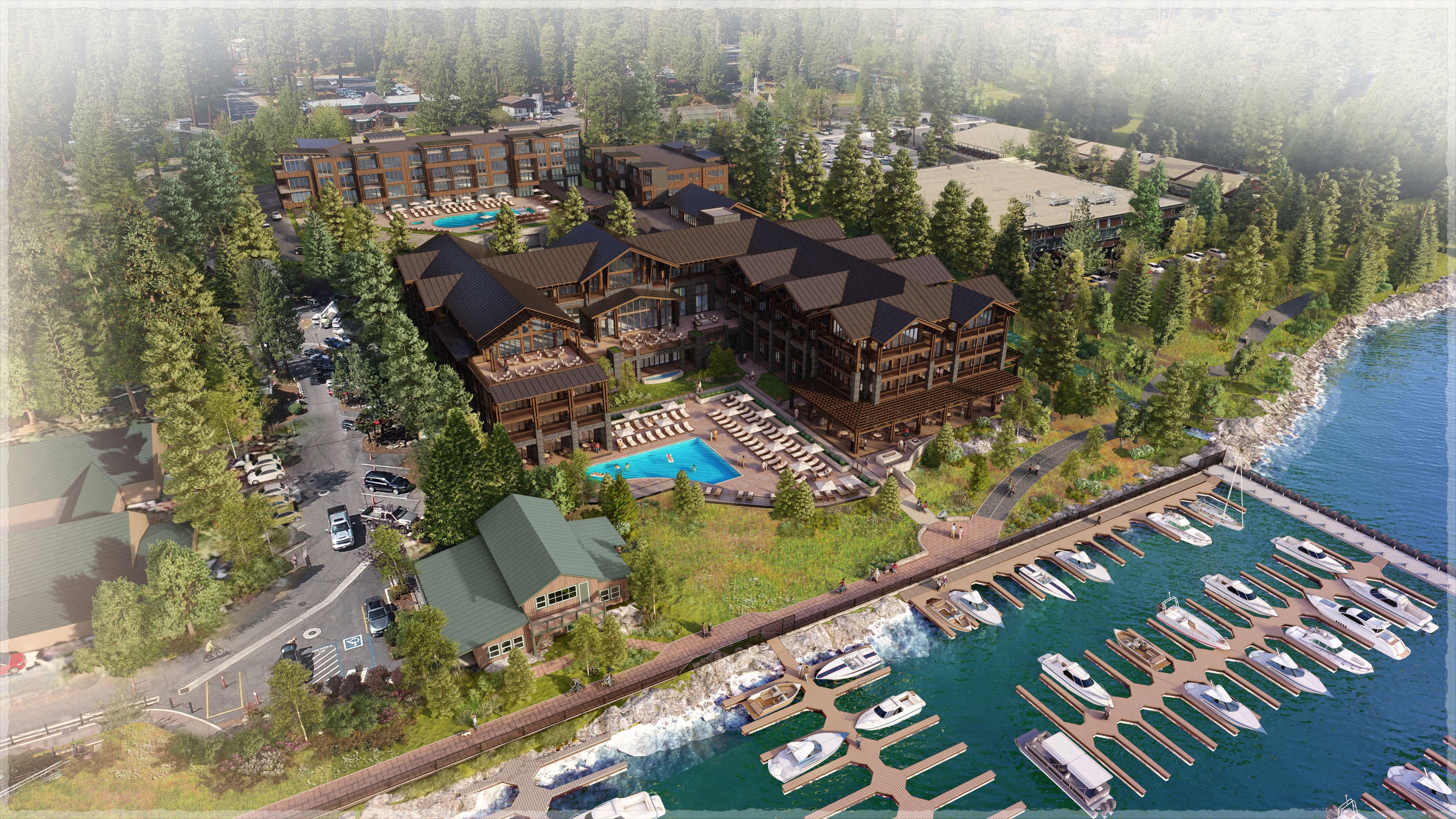 Mountain resort community landscape