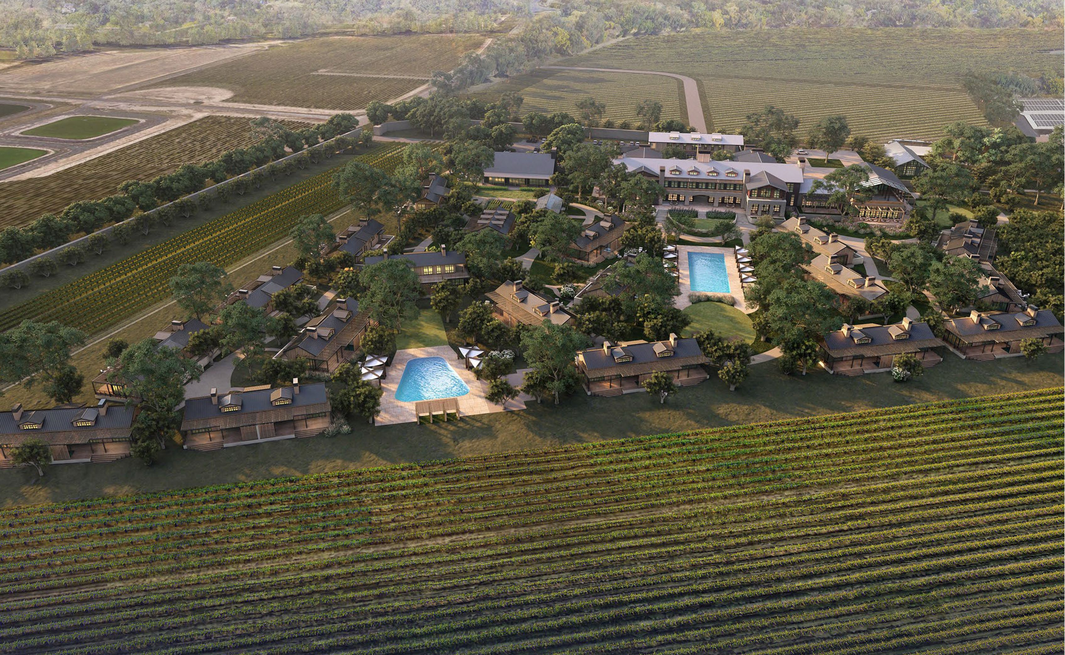 Wine country landscape and hospitality setting